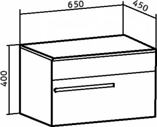 Тумба под раковину Runo подвесная крафтовый дуб Вудлайн 65 (00-00001342)